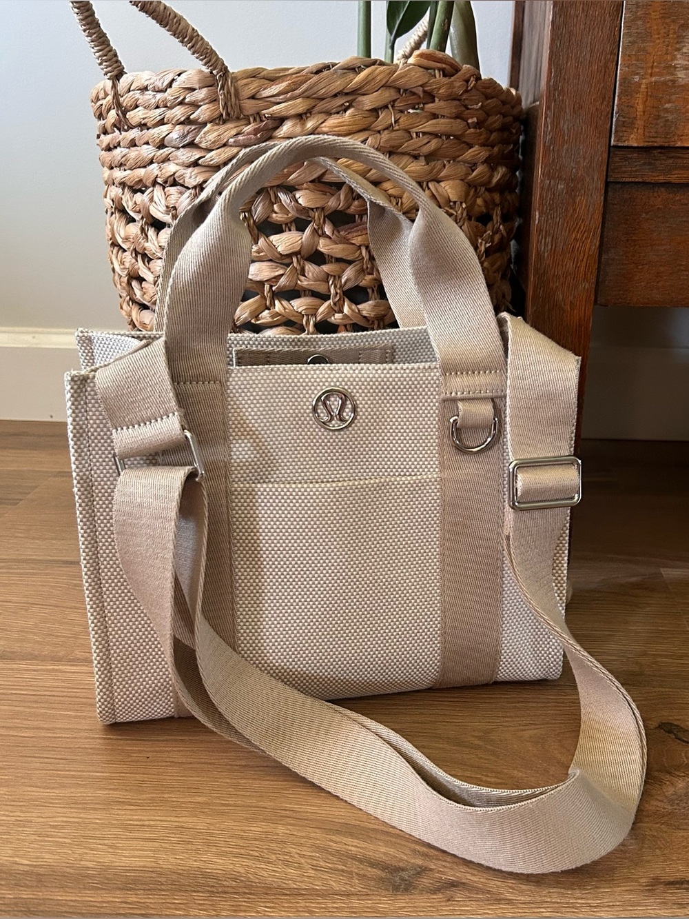 lululemon athletica | Neutral Beige Canvas Crossbody Tote